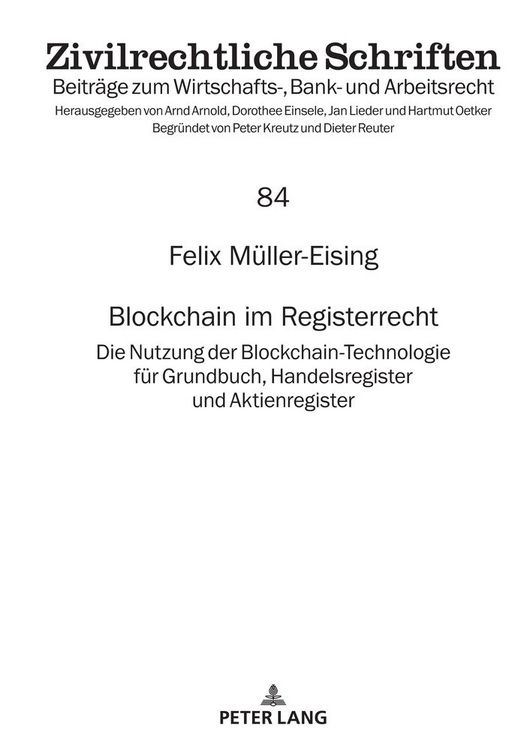 Produktbild: Blockchain im Registerrecht