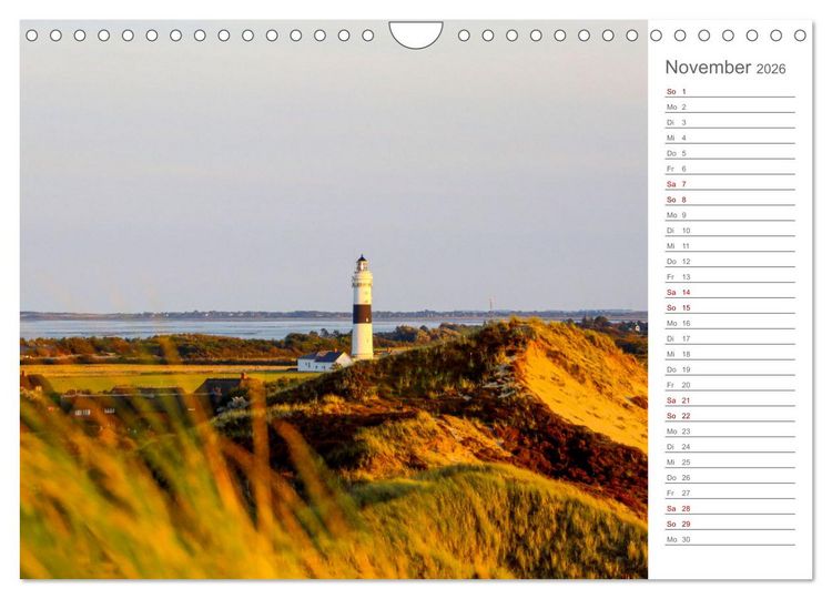 Produktbild: Nodseeinsel Sylt - Impressionen der beliebtesten Insel Deutschlands (Wandkalender 2026 DIN A4 quer), CALVENDO Monatskalender