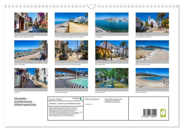 Produktbild: Marbella - andalusische Mittelmeerk&uuml;ste (Wandkalender 2026 DIN A3 quer), CALVENDO Monatskalender