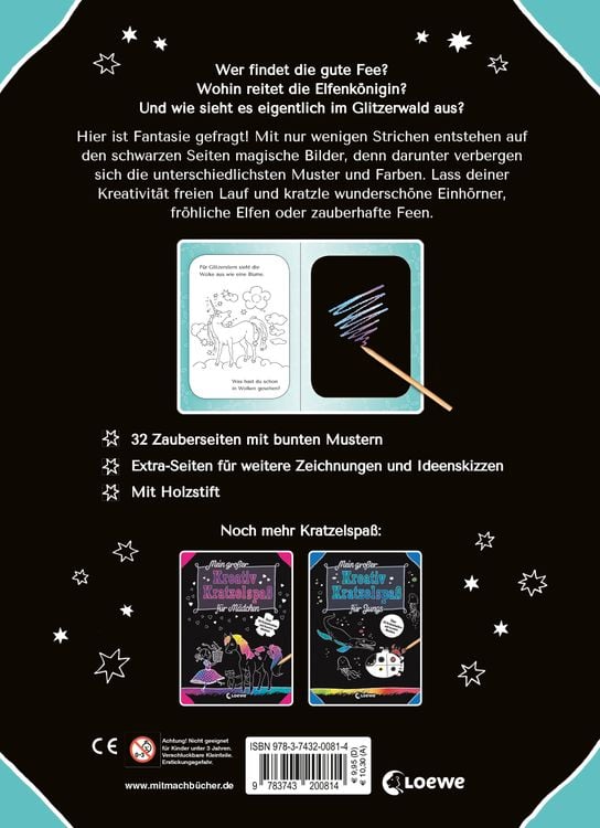 Produktbild: Mein gro&szlig;er Kreativ-Kratzelspa&szlig;: Einh&ouml;rner, Elfen und Feen