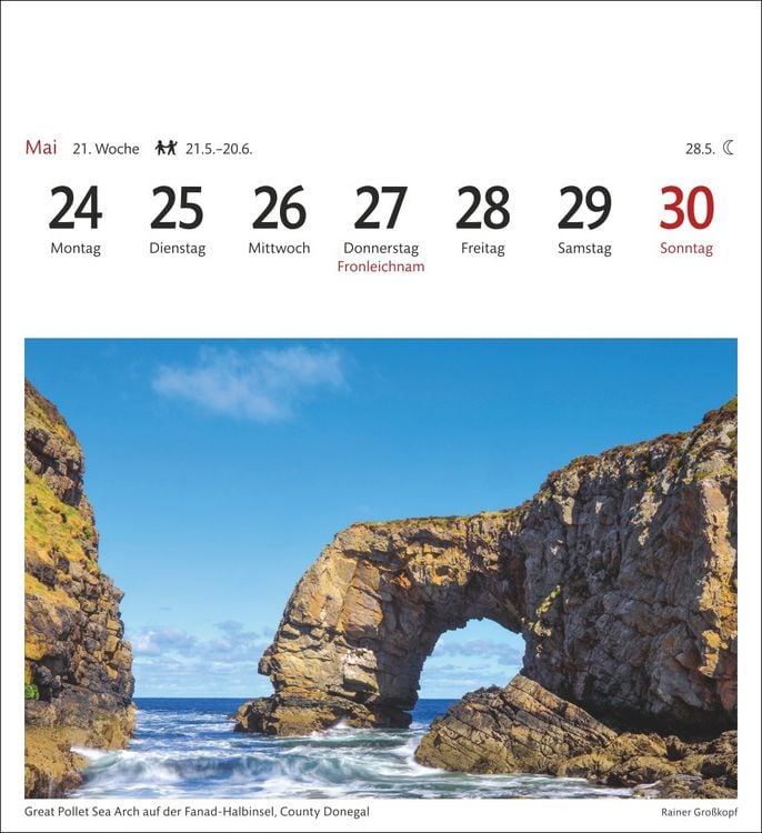 Produktbild: Irland Sehnsuchtskalender 2027 - Wochenkalender mit 53 Postkarten