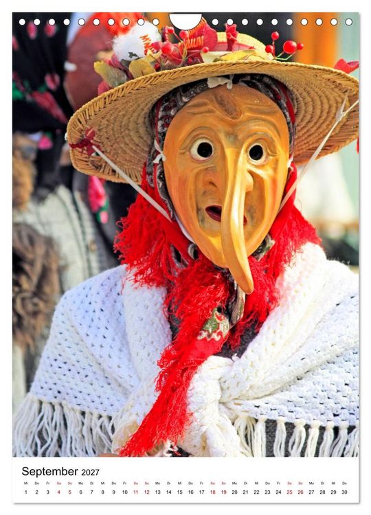 Produktbild: Gesichter, Holzlarven im Fasching von Mittenwald in Oberbayern (Wandkalender 2027 DIN A4 hoch), CALVENDO Monatskalender