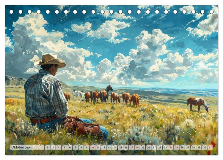 Produktbild: Pferde, Freiheit, Westernreiten (Tischkalender 2026 DIN A5 quer), CALVENDO Monatskalender