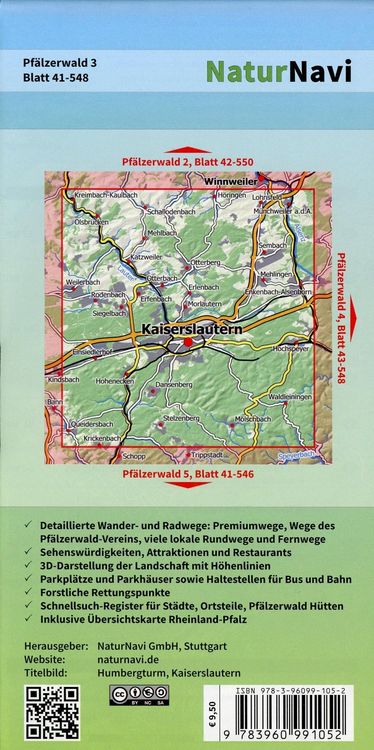 Produktbild: Pf&auml;lzerwald 3. Blatt 41-548, 1 : 25 000