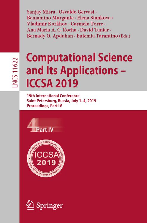 Produktbild: Computational Science and Its Applications &ndash; ICCSA 2019