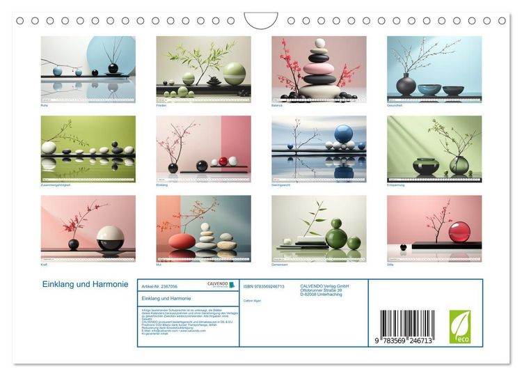 Produktbild: Einklang und Harmonie (Wandkalender 2027 DIN A4 quer), CALVENDO Monatskalender