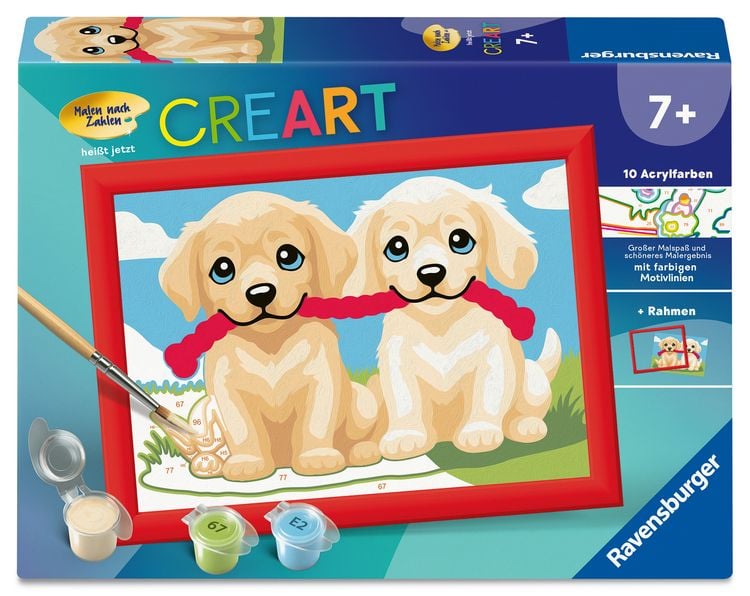 Produktbild: CreArt, Malen nach Zahlen Kinder - Spielende Hunde