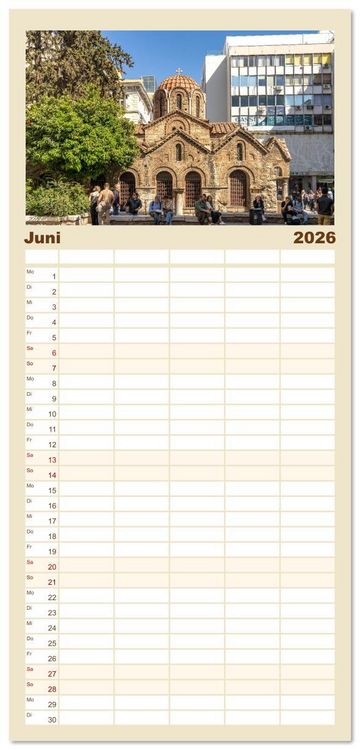 Produktbild: Familienplaner 2026 - Griechenland - Athen mit 5 Spalten (Wandkalender, 21 x 45 cm) CALVENDO
