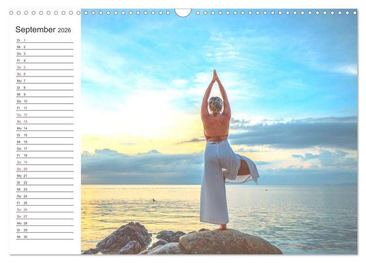 Produktbild: Yoga-&Uuml;bungen. Geschmeidig werden und bleiben! (Wandkalender 2026 DIN A3 quer), CALVENDO Monatskalender