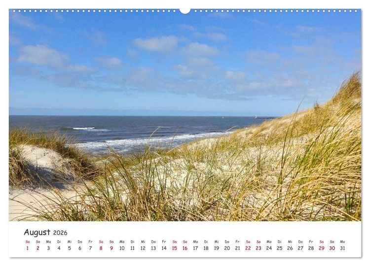 Produktbild: D&uuml;nen und Meer Nordseemomente (Wandkalender 2026 DIN A2 quer), CALVENDO Monatskalender