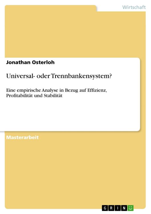 Produktbild: Universal- oder Trennbankensystem?