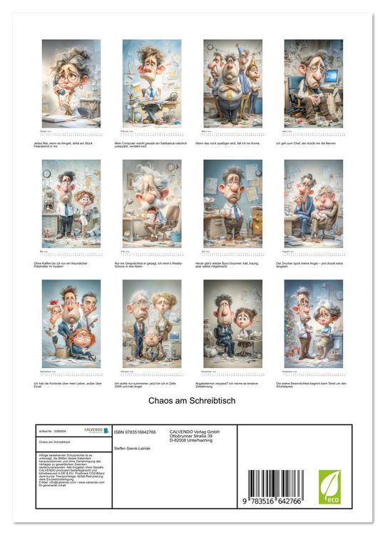 Produktbild: Chaos am Schreibtisch (Wandkalender 2026 DIN A4 hoch), CALVENDO Monatskalender