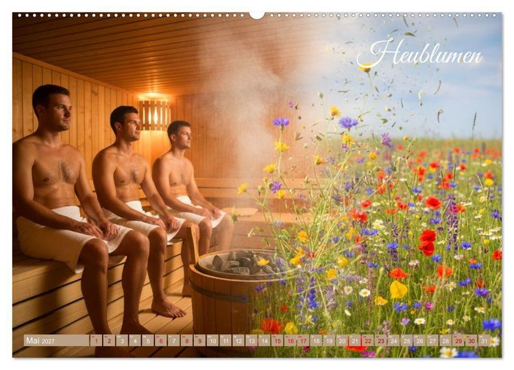 Produktbild: Sauna - Hitze, Duft, Genuss (hochwertiger Premium Wandkalender 2027 DIN A2 quer), Kunstdruck in Hochglanz
