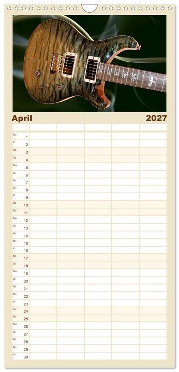 Produktbild: Familienplaner 2027 - Traumgitarren - the Sound of Rock mit 5 Spalten (Wandkalender, 21 x 45 cm) CALVENDO