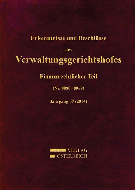 Produktbild: Erkenntnisse und Beschl&uuml;sse des Verwaltungsgerichtshofes