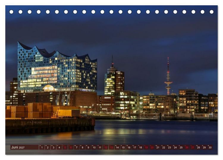 Produktbild: Magic Nights Hamburg (Tischkalender 2027 DIN A5 quer), CALVENDO Monatskalender