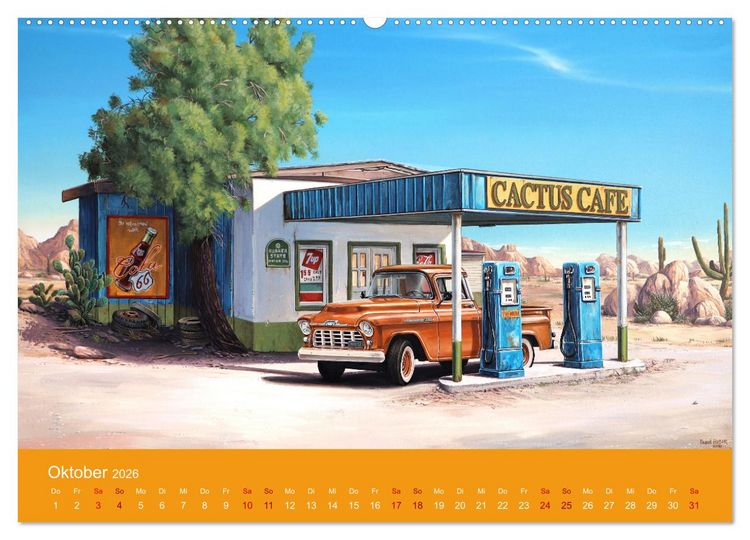Produktbild: Route US 66 Momente Gem&auml;lde von Georg Huber (hochwertiger Premium Wandkalender 2026 DIN A2 quer), Kunstdruck in Hochglanz