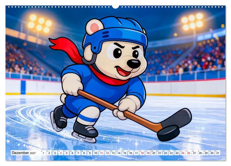 Produktbild: Tierischer Wintersport - Lustige Tiere im Schnee (Wandkalender 2027 DIN A2 quer), CALVENDO Monatskalender