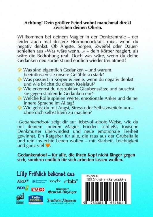 Produktbild: Gedankendoof - Der Ratgeber f&uuml;r mentale St&auml;rke: Gedanken verstehen, negative Muster l&ouml;sen, Glaubenss&auml;tze &auml;ndern & endlich befreit und gl&uuml;cklich leben