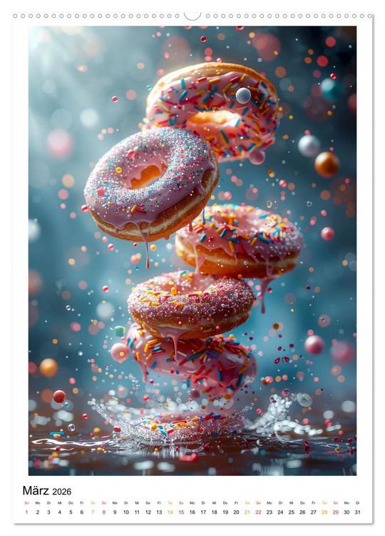Produktbild: Donuts f&uuml;r Gourmets (Wandkalender 2026 DIN A2 hoch), CALVENDO Monatskalender