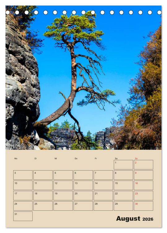 Produktbild: Zauberhafte S&auml;chsische Schweiz (Tischkalender 2026 DIN A5 hoch), CALVENDO Monatskalender