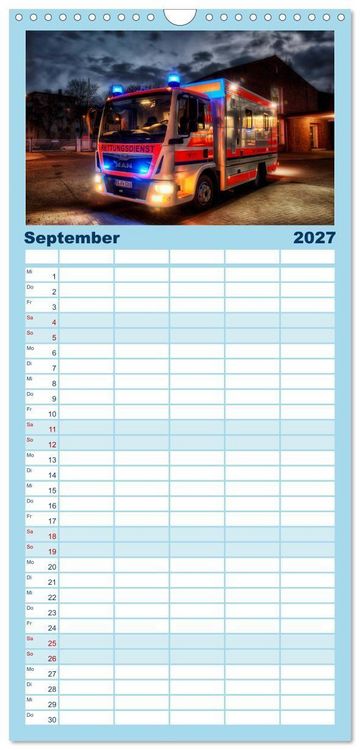 Produktbild: Familienplaner 2027 - Berufsfeuerwehr Braunschweig mit 5 Spalten (Wandkalender, 21 x 45 cm) CALVENDO
