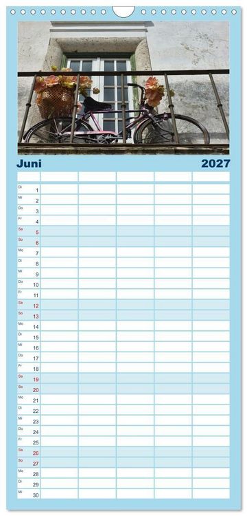 Produktbild: Familienplaner 2027 - Liebe zum Fahrrad mit 5 Spalten (Wandkalender, 21 x 45 cm) CALVENDO