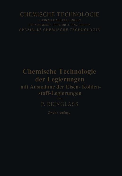 Produktbild: Chemische Technologie der Legierungen