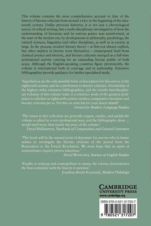 Produktbild: The Cambridge History of Literary Criticism