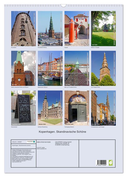 Produktbild: Kopenhagen. Skandinavische Sch&ouml;ne (Wandkalender 2026 DIN A2 hoch), CALVENDO Monatskalender