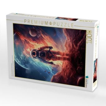 Produktbild: CALVENDO Puzzle Astronaut schreitet durch Sternensturm | 1000 Teile Lege-Gr&ouml;&szlig;e 64x48cm Foto-Puzzle f&uuml;r gl&uuml;ckliche Stunden