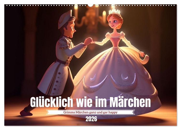 Produktbild: Gl&uuml;cklich wie im M&auml;rchen (Wandkalender 2026 DIN A2 quer), CALVENDO Monatskalender