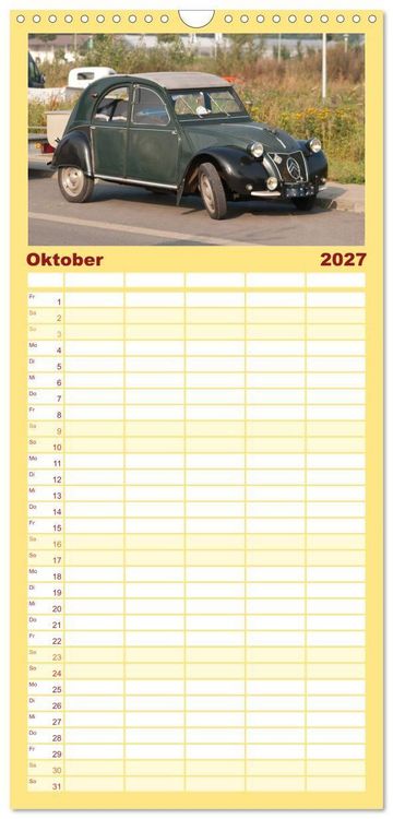 Produktbild: Familienplaner 2027 - Kultauto Ente Citro&euml;n 2CV mit 5 Spalten (Wandkalender, 21 x 45 cm) CALVENDO