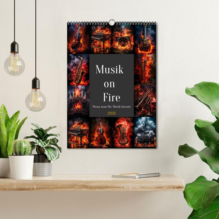 Produktbild: Musik on Fire (Wandkalender 2026 DIN A3 hoch), CALVENDO Monatskalender