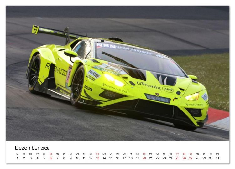Produktbild: Supersportwagen auf der Rennstrecke (Wandkalender 2026 DIN A4 quer), CALVENDO Monatskalender