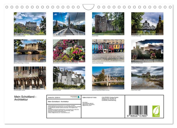 Produktbild: Mein Schottland - Architektur (Wandkalender 2026 DIN A4 quer), CALVENDO Monatskalender