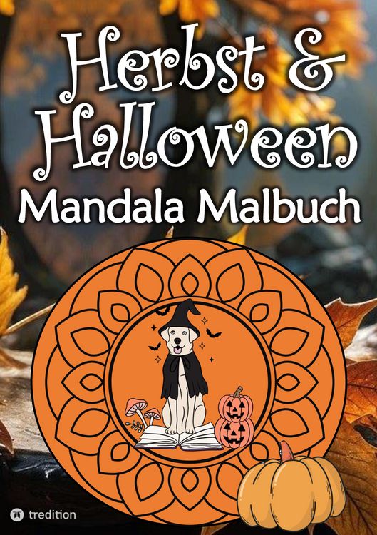 Produktbild: Herbst Mandala Malbuch f&uuml;r Erwachsene Halloween Mandalas Malblock Frauen, M&auml;dchen, Kinder