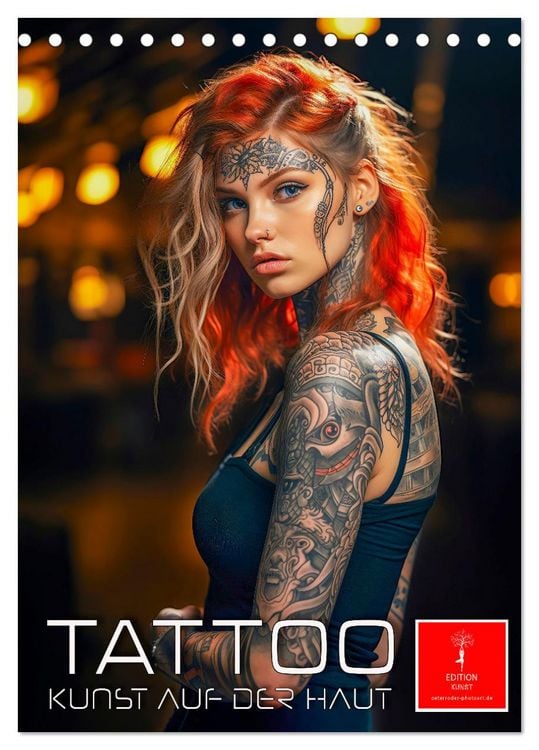 Produktbild: Tattoo Kunst auf der Haut (Tischkalender 2026 DIN A5 hoch), CALVENDO Monatskalender
