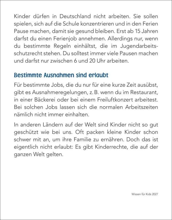 Produktbild: Wissen f&uuml;r Kids Tagesabrei&szlig;kalender 2027