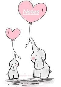 Produktbild: Notizbuch A5 liniert [Elephant Love &ndash; Elefanten Liebe] Softcover von Daily Paper Design | 80 Seiten | als Tagebuch, Bullet Journal, Notizheft &amp; au