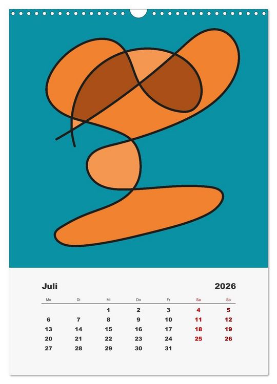 Produktbild: FormArt - Linien und Farben (Wandkalender 2026 DIN A3 hoch), CALVENDO Monatskalender