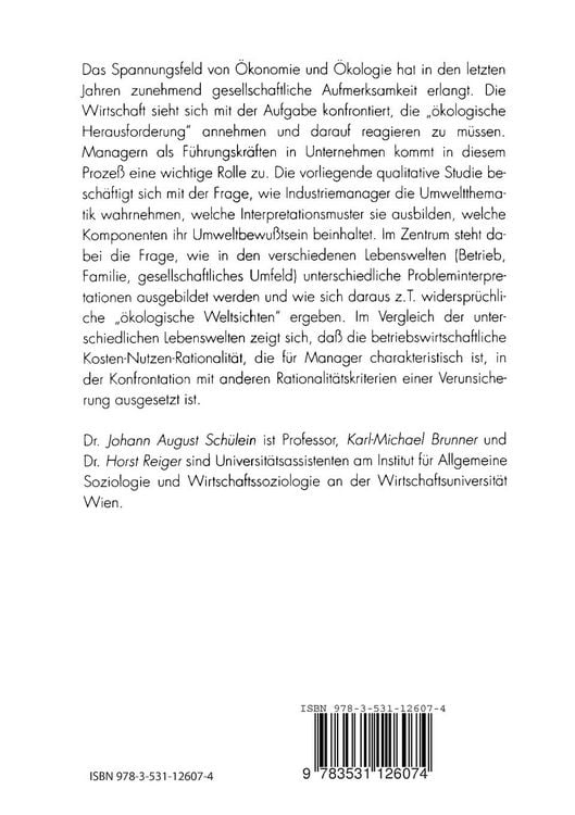 Produktbild: Manager und &Ouml;kologie