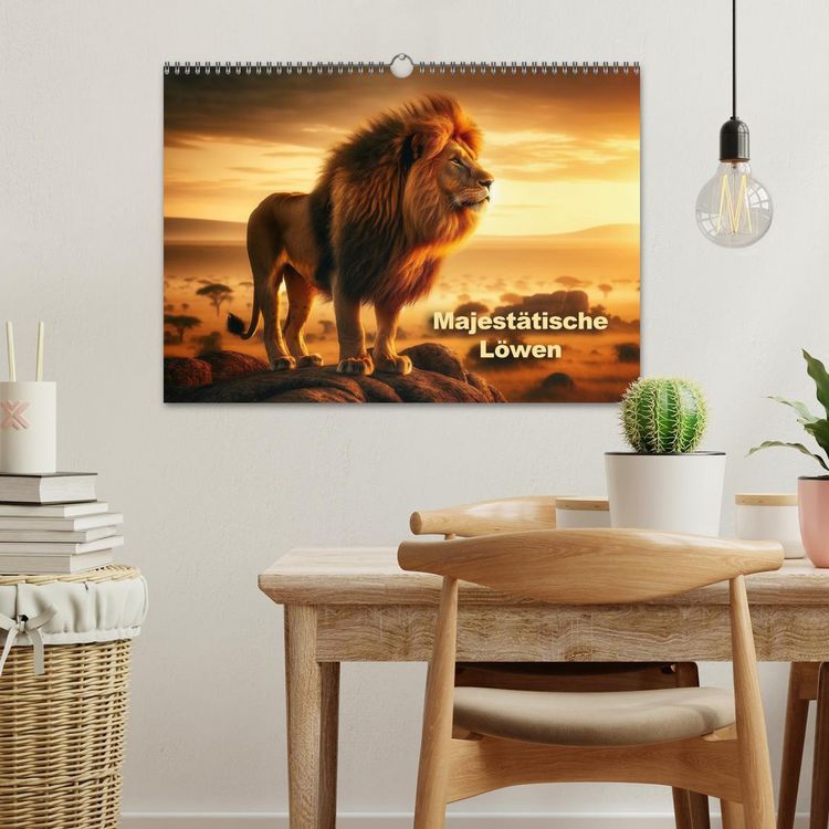 Produktbild: Majest&auml;tische L&ouml;wen - Die Herrscher der Wildnis (Wandkalender 2026 DIN A3 quer), CALVENDO Monatskalender