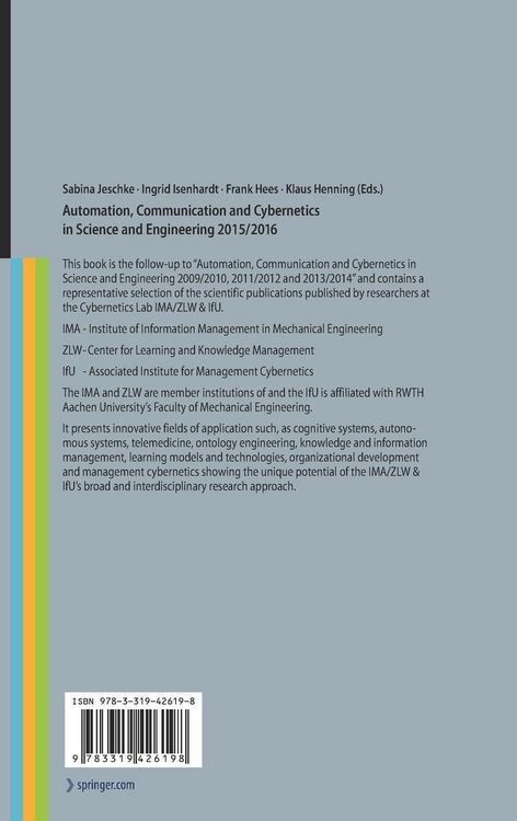 Produktbild: Automation, Communication and Cybernetics in Science and Engineering 2015/2016