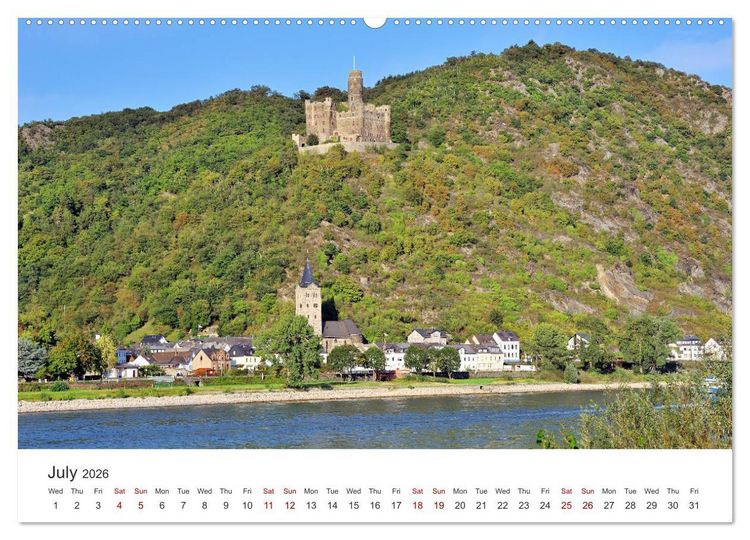 Produktbild: Rhine Valley and Castles (High Quality Premium Wall Calendar 2026 DIN A2 landscape),CALVENDO 12 Month Wall Calendar