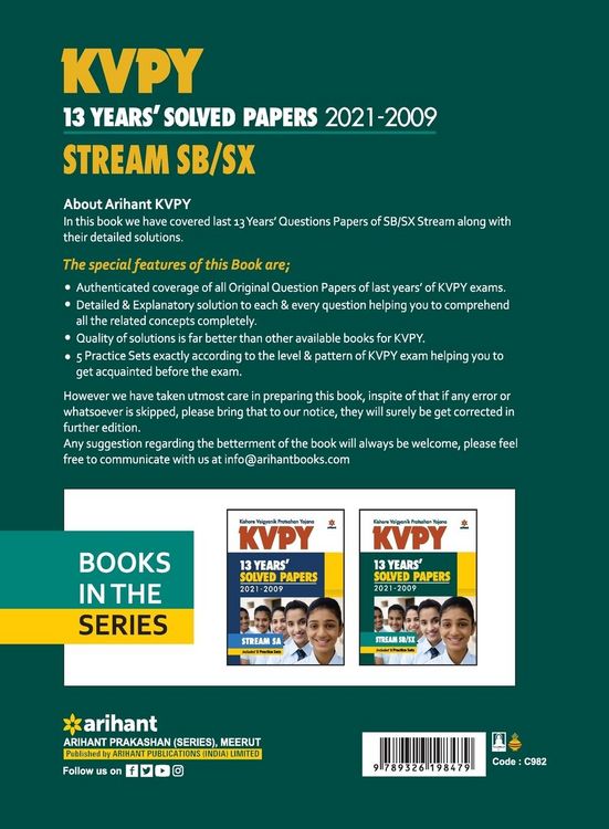 Produktbild: KVPY 13 Years Solved Papers 2021-2009 Stream SB/SX