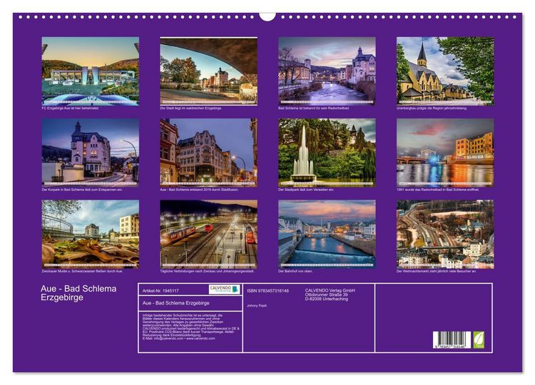 Produktbild: Aue - Bad Schlema Erzgebirge (Wandkalender 2026 DIN A2 quer), CALVENDO Monatskalender
