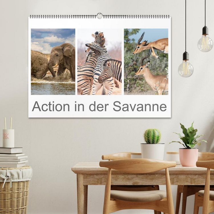 Produktbild: Action in der Savanne (Wandkalender 2026 DIN A2 quer), CALVENDO Monatskalender
