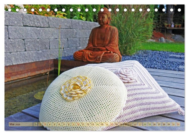 Produktbild: H&auml;kelimpressionen - Geh&auml;kelte Ideen f&uuml;r Haus und Garten (Tischkalender 2026 DIN A5 quer), CALVENDO Monatskalender