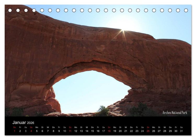 Produktbild: United States National Parks (Tischkalender 2026 DIN A5 quer), CALVENDO Monatskalender